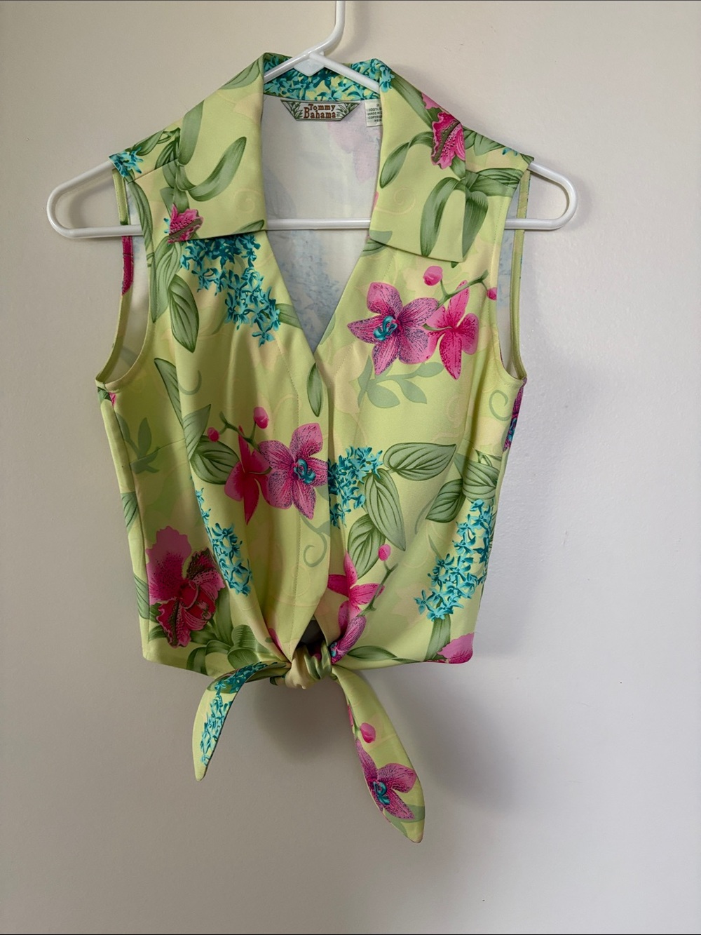 Tommy Bahama Lime Floral Tie-Front Camisole